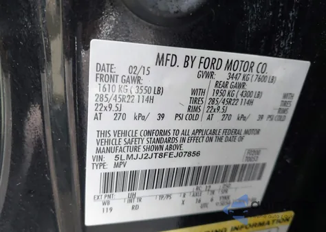 2015 Lincoln Navigator из США, поврежденный, VIN 5LMJJ2JT8FEJ07856